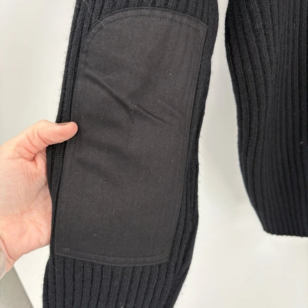 Men's Polo Ralph‎ Lauren Wool Cashmere Military Field Sweater Ribbed Black XL